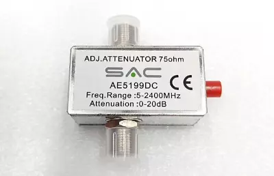 SAC Electronics Plug In Variable TV Aerial Attenuator 0-20db Coax Fem Coax Male • £7.95