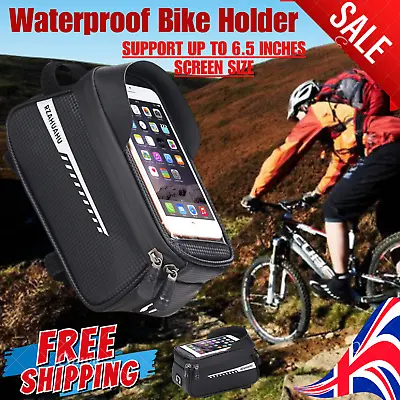 £2.89 • Buy MTB Bike Phone Holder Bag Waterproof Front Tube Frame Bicycle Phone Case Cover