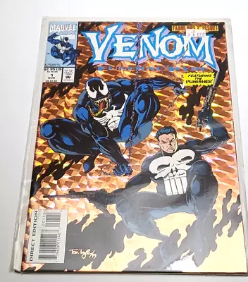 VENOM Funeral Pyre #1 Marvel Aug 1993 Holograph Foil Cover Punisher Feature NM • $9.99