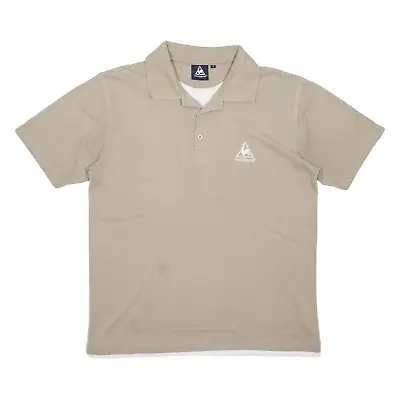 LE COQ SPORTIF Polo Shirt Beige Short Sleeve Mens S • £9.99