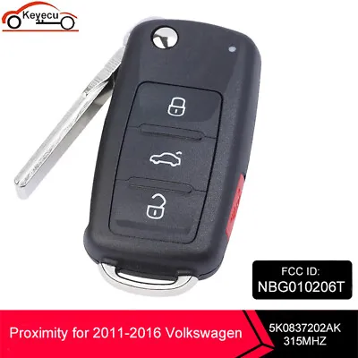 For 2011-2016 Volkswagen 4-Button PROXIMITY Flip Smart Key KEYLESS REMOTE FOB  • $43.03