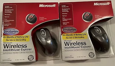 Microsoft Wireless IntelliMouse Explorer 1007 Optical Mouse LOT OF 2 New/Sealed • $59