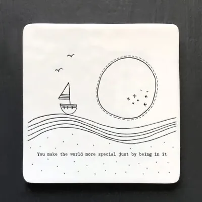 East Of India Porcelain Coaster Make The World More Special Friendship Gift • £7.15