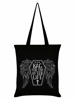 Bag For The Afterlife Black Tote - After Life Coffin Angel Wings Cross Shop Goth • £8.95