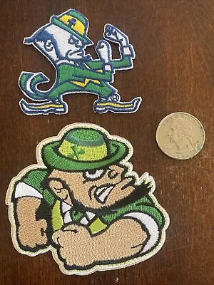 2 Notre Dame Fighting Irish Embroidered Iron On Patches Patch Lot 3” & 2.5” • $9.99