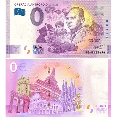 £7.87 • Buy 0 Euro Souvenir Banknote  Operácia Anthropoid  2022 UNC