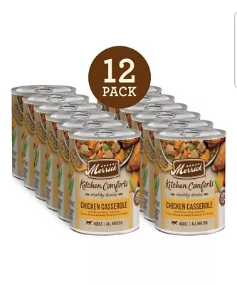 Merrick Chicken Casserole Wet Dog Food With Healthy Grains - (12) 12.7 Oz. Cans • $24.95