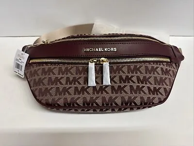 MICHAEL KORS KENLY Medium WAIST PACK CROSSBODY BAG MK OXBlood Color • $59.99