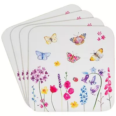 £3.49 • Buy Lesser & Pavey Set Of 4 Garden Birds Floral Design Table Drink Coasters
