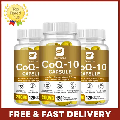 COQ 10 Coenzyme Q-10 200mg Increase Energy & Stamina Support Heart Health • $35.99