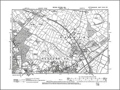 Nottingham (NE) Carlton Gedling Old Map Nottinghamshire 1901: 38SE Repro • £18.99