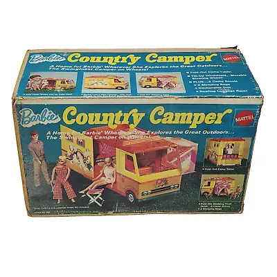 VINTAGE 1970's MATTEL BARBIE COUNTRY CAMPER RV MOTOR HOME IN ORIGINAL BOX FIRE • $99