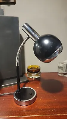 Vintage MCM USI Corp. Metal Eyeball Space Age Atomic Desk Lamp Orb W Chrome • $39