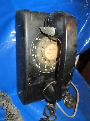 Vintage ITT Rotary Dial Wall Mounted Telephone Black • $25