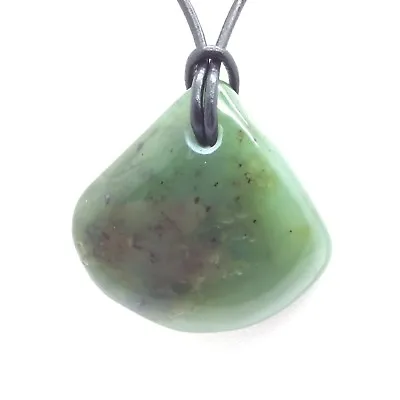$79.96 • Buy Siberian Jade Pebble Pendant Green Nephrite Jade Stone Necklace Siberia  #36
