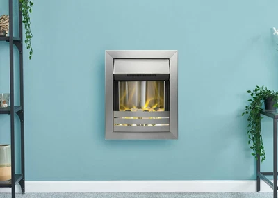 £169.99 • Buy Electric Fire  Wall Mounted Pebbles Remote Control Silver  1kw - 2kw Heat Bnib