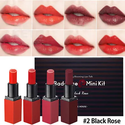 ETUDE HOUSE Dear My Blooming Lips Bad Rose Lipstick 4pcs Mini Kit #Black Rose • $14.82