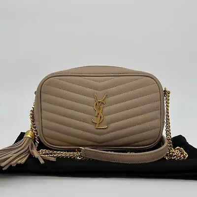 Saint Laurent YSL Mini Lou Bag In Beige With Gold Hardware • £825