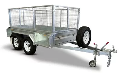 Trailer 8x 5 Tandem Hot Dipped Galvanised Heavy Duty With Cage 900mm- • $2995.25