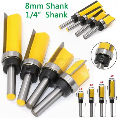 £5.22 • Buy 1/4  8mm Shank Flush Trim Template Router Bit Pattern Woodworking Milling Cutter