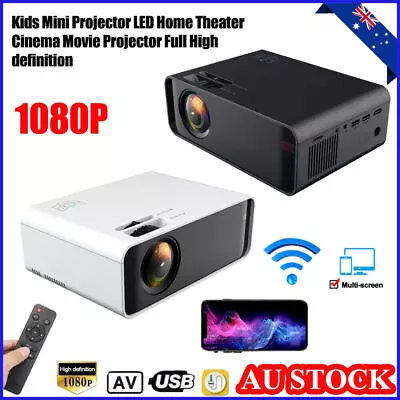 $162.99 • Buy 1080P 3D Projector 23000 Lumens LED 4K Mini WiFi Video Home Theater Cinema HDMI