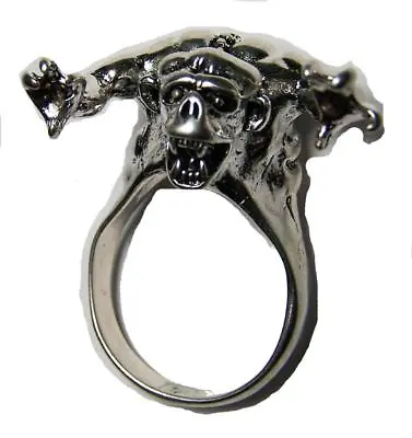 DELUXE MONSTER GARGOYLE BIKER RING #BR02 MENS WOMENS Jewelry SILVER NEW Creepy • $9.94