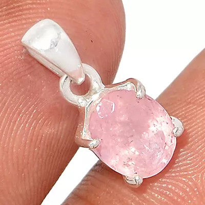 Faceted Natural Morganite - Madagascar 925 Silver Pendant XGB BP190252 • $14.99