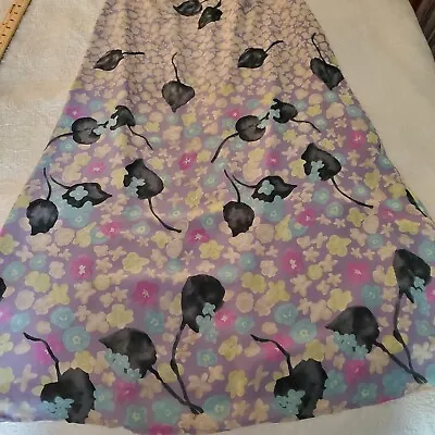 Sigrid Olsen Maxi Skirt Womens 4 Lavender Floral Lined Lightweight Flowy  • $19.98