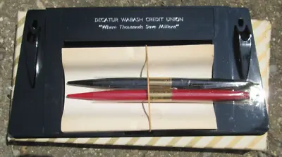 Vintage 1950's Wabash Railroad Credit Union Note Card And Ink Pen Desk Set • $17.49