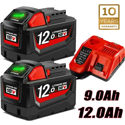 For Milwaukee M18 18V Lithium HD 12.0 AH Extended Capacity Battery 48-11-1812 US • $26.89