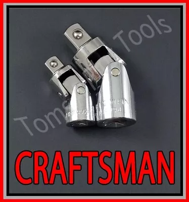 CRAFTSMAN TOOLS 2pc 1/4 3/8 1/2 Ratchet Wrench Universal Wobble Flex Socket Set • $9.53