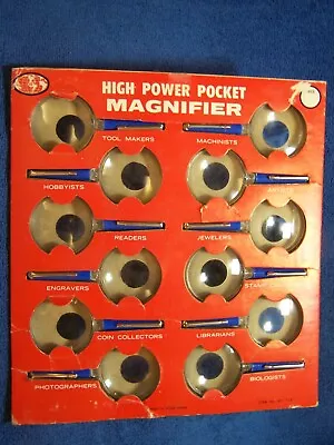 Vintage High Power Pocket Magnifiers Full Store Display Set Nice Old Original! • $25