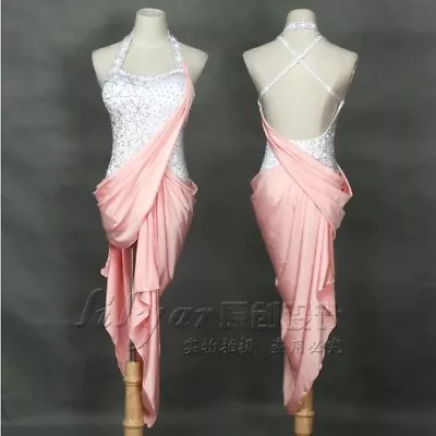 New Latin Dance Skirt Competition Skirt Performance Skirt Pink Flash Dance Skirt • $110.59