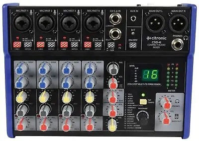 Citronic | CSD-6 Mixer With Built In Bluetooth Receiver & DSP Effects • £116
