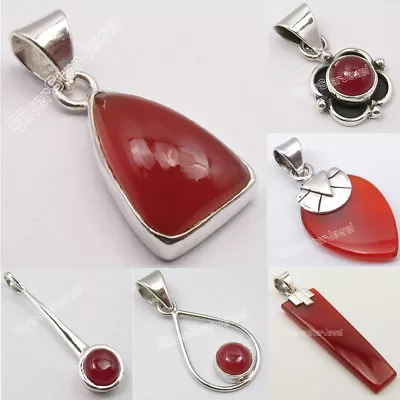 Choose Style ! 925 Sterling Silver Natural RED CARNELIAN Pendant FASHION Jewelry • $8.99