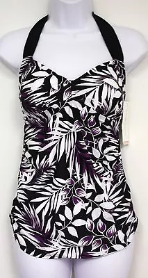 Liz Lange Maternity Target Swimsuit TOP ONLY Black Purple Print XS NWTS • $9.99