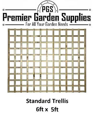 PGS Flat Top Square Trellis Standard Panel Timber Lattice Screen W.6ft XH.5ft • £26
