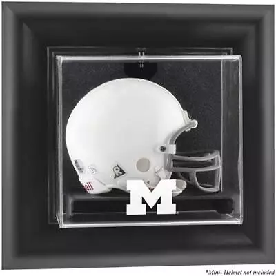 Michigan Wolverines Black Framed Wall-Mountable Mini Helmet Display Case • $79.99