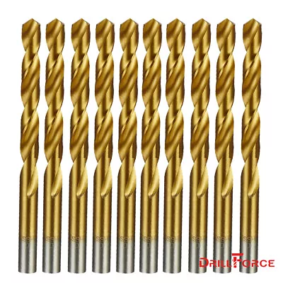 10PCS 13/64  Drill Bit Set HSS Titanium Jobber Length Twist Metal Drill Bit Tool • $9.49