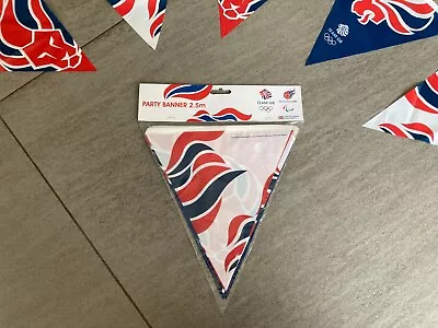 3x Official Team GB Olympic Bunting 2.5m Long 9 Triangle Flags Union Jack Banner • £9.99