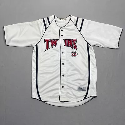 Minnesota Twins Jersey Adult Size Medium White Button Up  Stitched Patch • $22.99