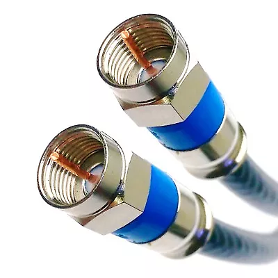 Solid Copper Rg6 Quad Shield Coaxial Cable 3ghz Cl2 Belden Compression Fittings • $46.60