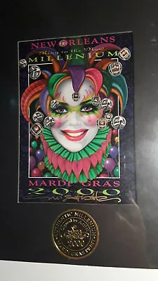 SIGNED Rare Mini 2000 Andrea Mistretta Mardi Gras New Orleans Poster NEW  • $99.95