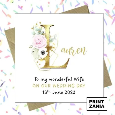 Personalised On Our Wedding Day Card Initials Husband Wife To Be Me To You WAG • £2.99