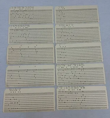 Vintage Computer Punch Cards  Lot Of 10 - Punched • $15.95