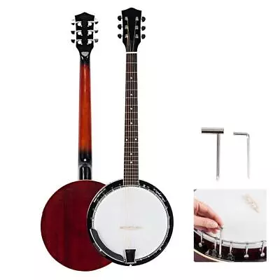 6 String Banjo Full Size For Beginner Wood Alloy Exquisite Sapelli Notopleura • $107.99
