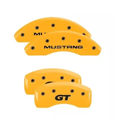 MGP Caliper Covers Set Of 4 Yellow Finish Black Mustang /GT (SN95) • $289