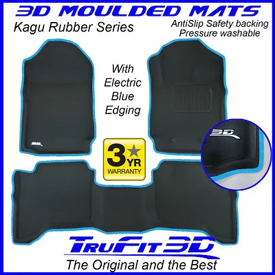$249 • Buy Fit Ford Ranger Dual Cab 2011-2021 Genuine 3D Rubber Floor Mat With LtBlue Edge 