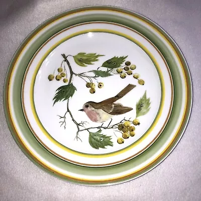 1960's Rosenthal Decorative Cabinet Plate Sparrow Robin Bird Painted Bear Mark • $59.99