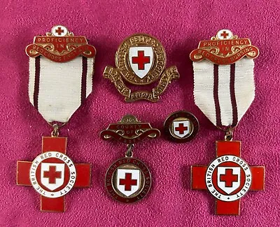 Vintage Collection Red Cross Medals And Badges 1940s-50s Original Pieces X5 • £120
